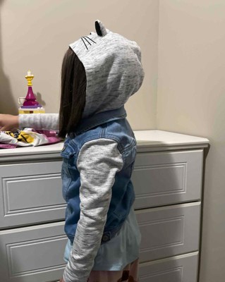 Toddler Girls' Cat Hood Denim Jacket - Cat & Jack™ Medium Wash 12M