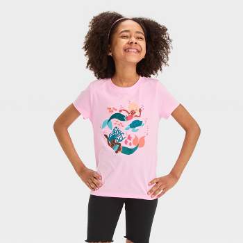Girls' Short Sleeve 'Mermaid' Graphic T-Shirt - Cat & Jack™ Light Pink