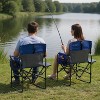 Nasitip Folding Camping Chairs (2-Pack) - Heavy Duty Director Chairs with Side Table, 330LB Capacity, Portable for Outdoor - 4 of 4