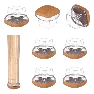 Unique Bargains Silicone Square Chair Leg Cap Floor Protectors 8 Pcs