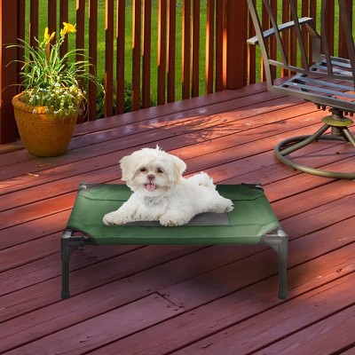 Small Green Elevated Waterproof Outdoor Pet Bed
