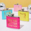 Juvale Pack of 4 Stainless Steel Flask, Hip Flasks for 5oz Liquor, 4 Trendy Colorful Designs for Wedding & Bachelorette Party Favors - 3 of 4