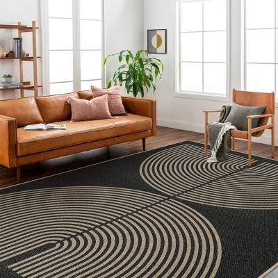 Lahome Modern Back to College Series Rainbow Jute Washable Outdoor Area Rug-Soft, Durable Carpet for Patio, Garden, or Balcony