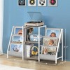 MOEPISY Record Player Stand with Vinyl Storage, Record Player Table with Vinyl Record Storage Up to 280 Albums White - 2 of 4