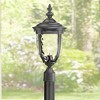 John Timberland Bellagio Rustic Outdoor Post Light Texturized Black with Flat Base Pole 99 3/4" Clear Hammered Glass for Exterior Barn Deck House Home - image 3 of 4