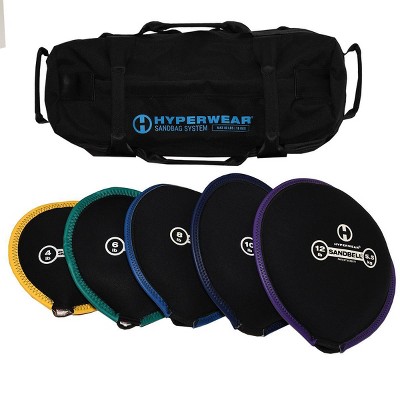 Hyperwear Assortment Workout Sandbag System with Pre-Filled SandBell Assortment Kettlebells