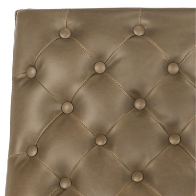 Hadley Antique Taupe Velvet Tufted Wood Accent Chair