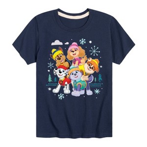 Boys' - Paw Patrol - Skye Everest Rubble Chase Marshall Winter Group Short Sleeve Graphic T-Shirt - 1 of 4