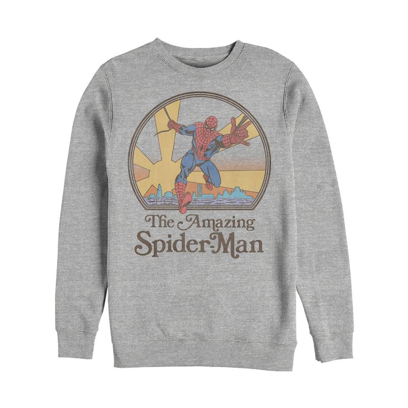 Men's Marvel Vintage Spider-Man Sun Sweatshirt, 1 of 4