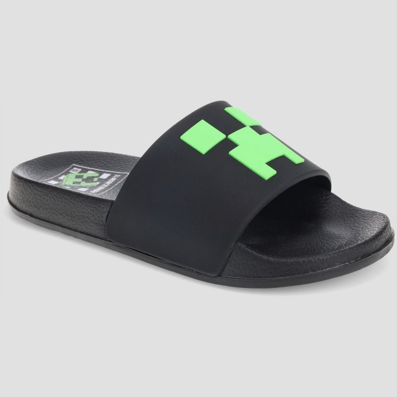 Minecraft Boys' Sport Slide Sandals, Comfort Casual Pool Slide Outdoor, 1 of 8