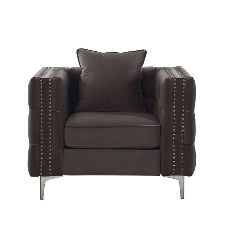 40&#34; Gillian Ii Chair Dark Gray Velvet - Acme Furniture, 3 of 9