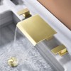 Cobbe 8-Inch Widespread Bathroom Faucet 3-Hole Waterfall Bathroom Sink Faucet for Vanity Double Handle Brushed Gold - 3 of 4