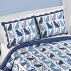 Collections Etc Cozy Chloe Blue-Toned Cat Design Scalloped Pillow Sham Set - 2 of 3