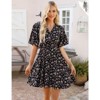 Coolmee Women's Summer Floral Sundress Short Sleeve Wrap V Neck A-Line Midi Dress - 2 of 4