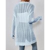 Womens Cardigan Above Knee Crochet Sweater Open Front Ribbed Long Sleeve Lightweight Sweater Longline Cardigan Cozy Fall Sweater Coats - 2 of 4