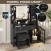 Makeup Vanity Table with 3 Lighting Modes, Charging Station & Visual Cabinet - 3 of 4