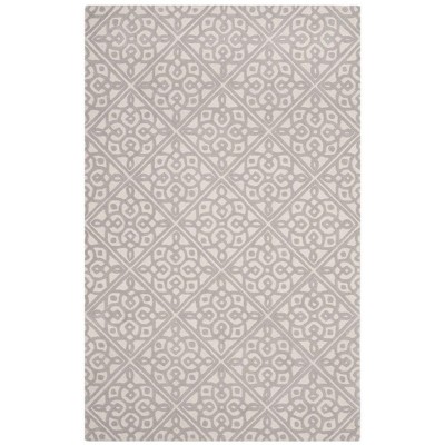 Ivory and Grey 4' x 6' Hand-Tufted Wool Area Rug
