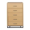 NicBex 5-Drawer Modern Dresser,Chest of Drawers with Metal Legs,Wooden Dressers for Bedroom,Living Room,Hallway,Office,Study,Natural Brown - 4 of 4
