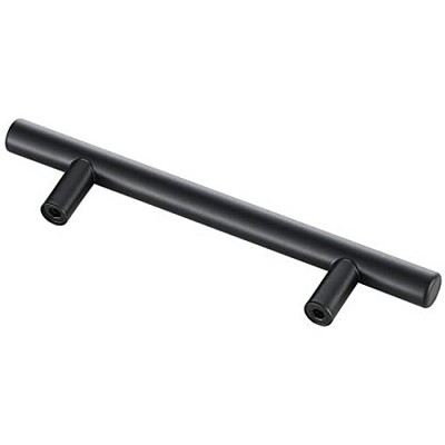 Matte Black Brass Bar Pull with Mounting Hardware