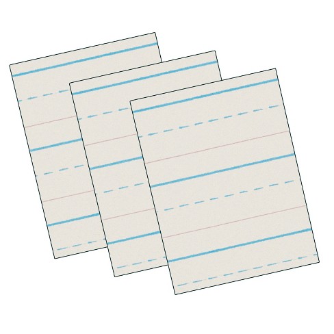 Pacon Newsprint Handwriting Paper, Skip-A-Line, Grade 1, White, 1 Ruled  (Long Way), 11 x 8.5, 500 Sheets Per Pack, 5 Packs