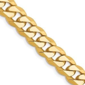 Black Bow Jewelry 8.5mm, 14K Yellow Gold, Solid Beveled Curb Chain Bracelet - 1 of 4