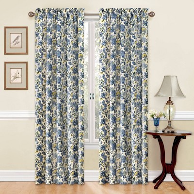 84"x52" Window Curtain Panel Blue - Traditions by Waverly