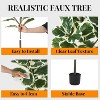 Artificial Fiddle Leaf Fig Tree, 51 Inch Faux Ficus Lyrata Plant with 46 Fiddle Leaves, Fake Floor Plant in Pot for Indoor Outdoor Living Room - 4 of 4