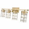 Archer 4-Light Vanity Wall Sconce - Transitional Steel Fixture with Crystal Shades - 2 of 4