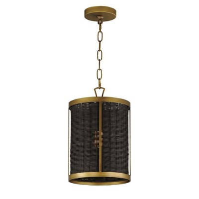 Maxim Lighting Rattan 1 - Light Pendant in  Natural Aged Brass