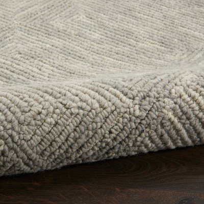 Hand-Tufted Gray Wool Rectangular Easy Care Area Rug