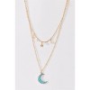 Slickblue Women's Necklace, Gold Double Ball & Curb Chain with Amazonite Moon and Star Charms, 15"-18.5" - 2 of 2