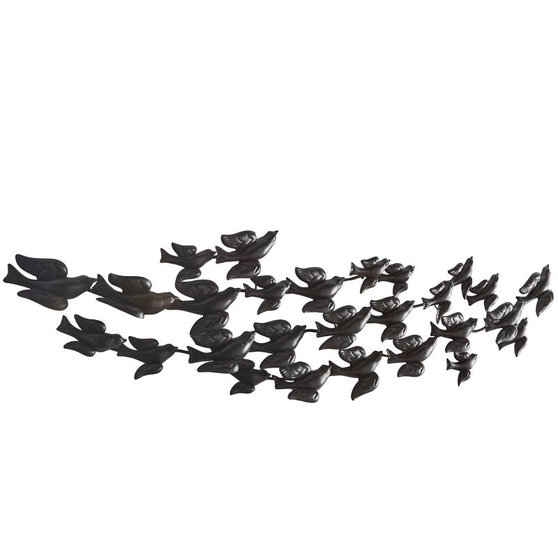 Metal Bird Flying Flock Of Wall Decor Black - Olivia &#38; May, 2 of 6