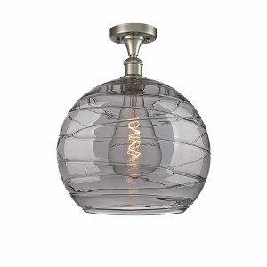 Athens Deco Swirl - 1 Light Semi-Flush Mount In Industrial Style-16.38 Inches Tall and 13.75 Inches Wide - 1 of 1