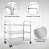 3-Tier Stainless Steel Utility Cart with Wheels, Heavy Duty Industrial Kitchen Island Serving Cart - 4 of 4