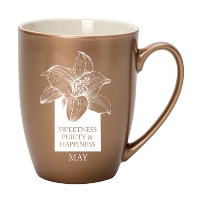 Elanze Designs Sweetness Purity And Happiness Bronze 10 ounce New Bone China Coffee Cup Mug