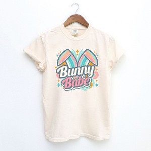 Simply Sage Market Women's Bunny Babe Colorful Ears Short Sleeve Garment Dyed Tee - 1 of 2