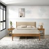 ORRD Vichy 5-Piece Rubberwood Bedroom Set, Queen Upholstered Bed, Dresser, Mirror & 2 Nightstands, Light Walnut with Rattan Drawers - 3 of 4