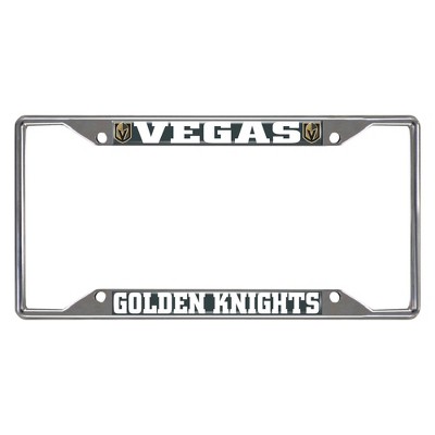 VEGAS STRONG GOLDEN KNIGHTS Stainless Steel License Plate Frame Rust Free W/ Cap 