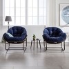 Modern Living Room Rattan Patio Rocking Chair,Metal Frame Velvet Upholstered Recliner Chair,Oversized Egg Chair For Outdoor Bedroom-Coolbibila - 2 of 4