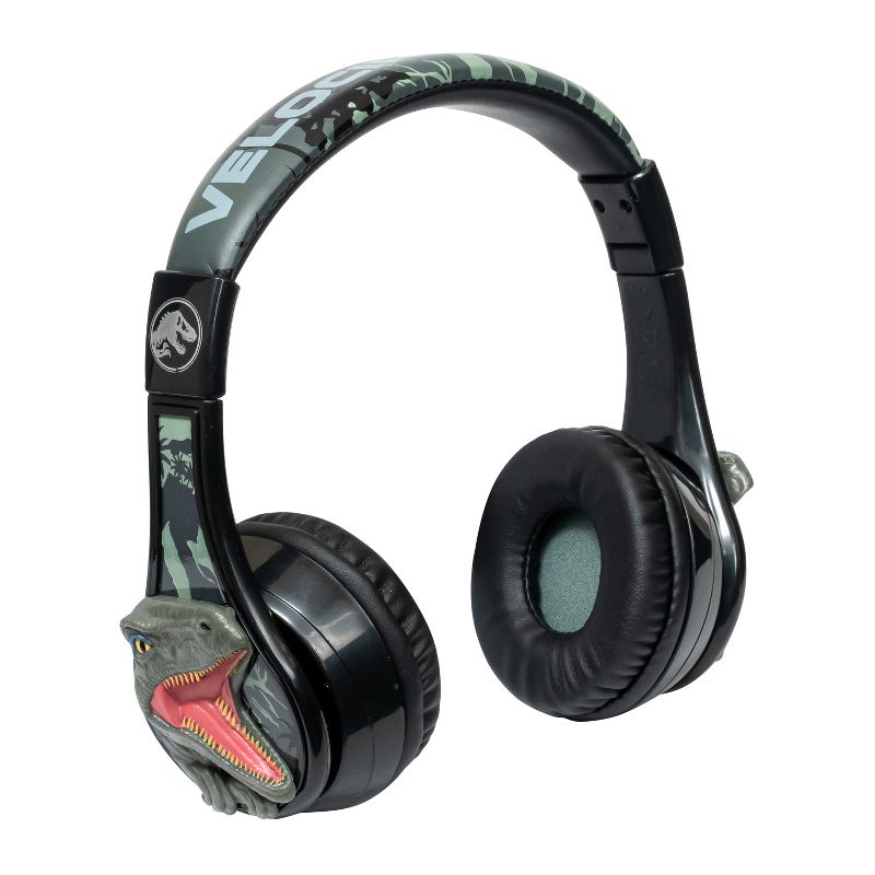 eKids Jurassic World Bluetooth Headphones for Kids, Over Ear Headphones with Microphone - Multicolored (JW-B52v22EC), 1 of 6