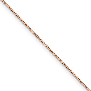 Black Bow Jewelry 1mm 14k Rose Gold Octagonal Box Chain Necklace - 1 of 4