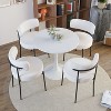 NicBex Dining Chair Set of 4 Modern Velvet Dining Room Accent Chair with Curved Backrest, White - 2 of 4