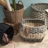 Gulches Oval Resin Woven Wicker Multi-Use Storage Basket with Handles£¬White+Gray£¬For Towel, Toys, Magazines Storage and Home Decoration - 4 of 4