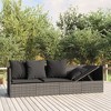 Outdoor Lounge Bed with Cushions Grey Poly Rattan - 2 of 4