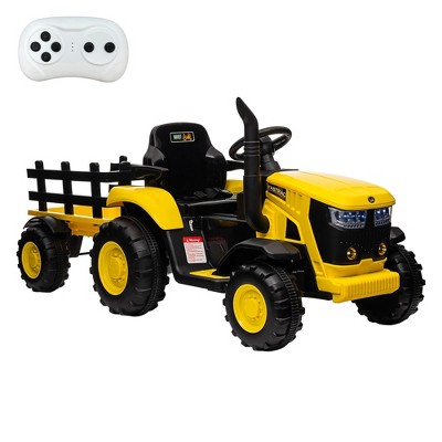 Kids Ride on Tractor with Remote Control, 12V Battery Powered Electric Tractor and 35W Dual Motors for Kids