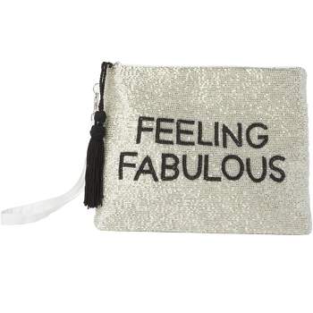 Mina Victory Sequin "Feeling Fabulous" 8" x 10" Clutch Bag Silver