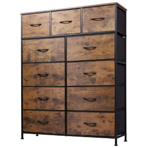 11-Drawer Tall Fabric Dresser Storage Tower with Steel Frame and Wood Top, Chest of Drawers Organizer Unit for Bedroom, Closet, Hallway - 1 of 4