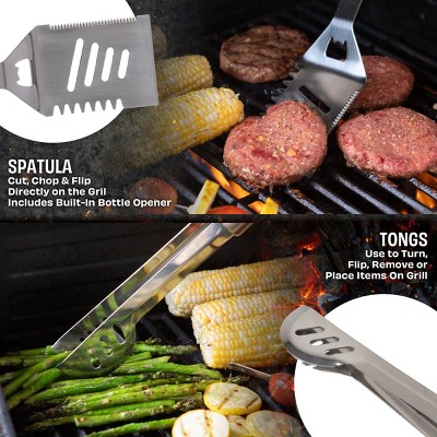 16-Piece Stainless Steel BBQ Grill Tool Set with Aluminum Case