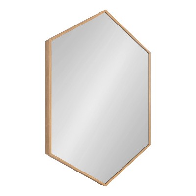 22" x 31" Rhodes Hexagon Wall Mirror Natural - Kate & Laurel All Things Decor