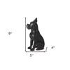 HomeRoots 9" Black Resin Bull Dog Tabletop Sculpture - 3 of 4
